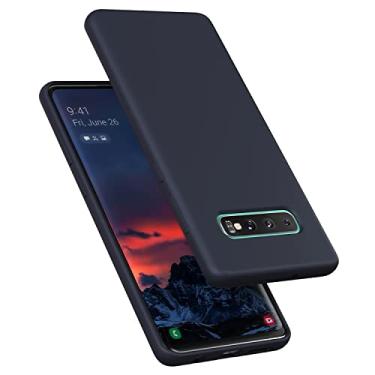 Imagem de E Segoi Capa projetada para Galaxy S10 Plus de 6,4 polegadas, S10+ capa à prova de choque de borracha gel de silicone líquido à prova de choque, almofada de forro de microfibra macia compatível com