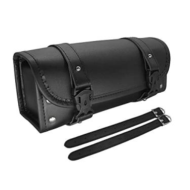 Imagem de MOOKEENONE 30,5 * 12 * 9 cm Garfo de motocicleta, PU couro guidão ferramenta bolsa de armazenamento para Harley para Suzuki para Kawasaki