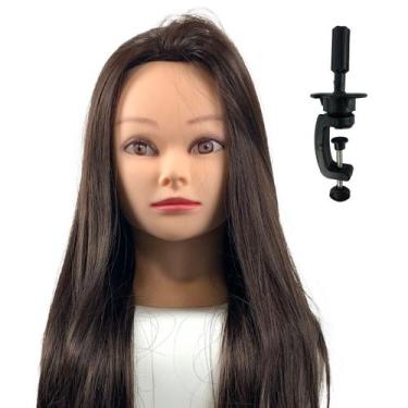 Cabeça De Boneca 100% Natural 45 Cm e Suporte De Mesa - Lux Hair