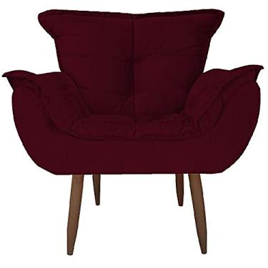 Imagem de Cadeira Decorativa Opala Quarto Sala Suede Bordo