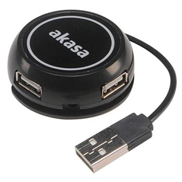 Imagem de HUB USB 2.0 com 4 Portas | Super Speed | AK-HB-19BK | Akasa