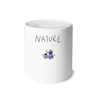 Imagem de DIYthinker Caixa para dinheiro com pintura de ilha Blueberry Plant Island, porta-moedas de cerâmica, presente de cofrinho