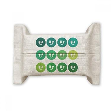 Imagem de Green Leaf Plugue de carregamento padrão de cabo de papel para lenços faciais, saco de linho de algodão