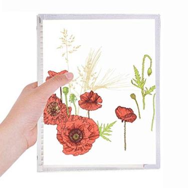 Imagem de Caderno de folhas soltas com pintura de plantas de flores, agenda recarregável