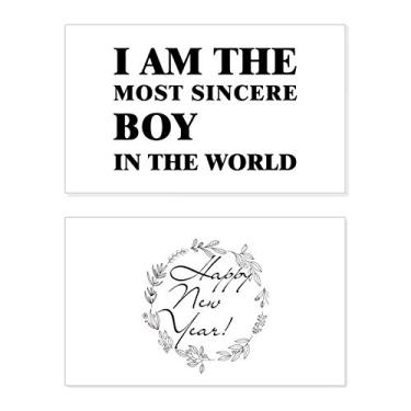 Imagem de Cartão de felicitações I Am The Sincere Boy New Year Festival Bless Message Present