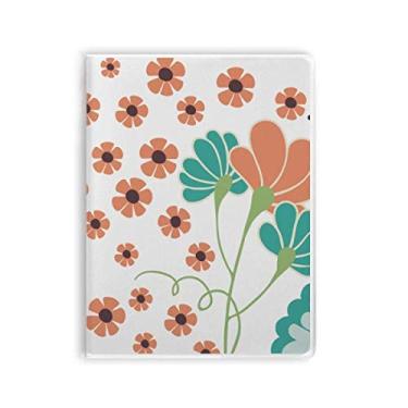 Imagem de Caderno de tinta de plantas com flores laranjas, capa de goma