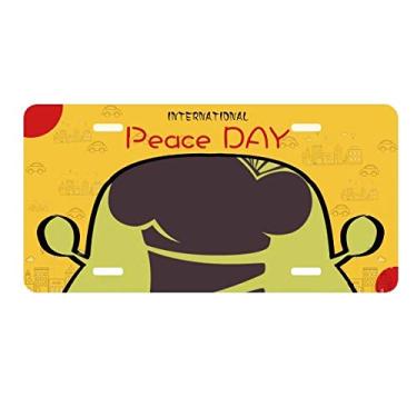 Imagem de DIYthinker Placa de licença com contorno de sorvete de limão preto, decoração de carro, dia da paz