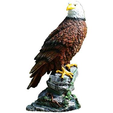 Imagem de Estátua de resina de águia careca, decoração de paisagem de jardim para casa, mesa, casa, jardim, decoração de gramado atualizada