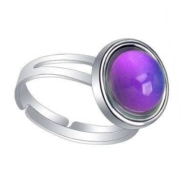 Imagem de YIJU Anel de mudança de cor do anel de humor, anel criativo sensível à temperatura minimalista empilhável, anel de para o dia dos namorados,