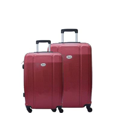 Imagem de Conjunto de Mala de Viagem Abs Ika Continental Cadeado Rodas Giro 360 2 Peças P/m Vermelho