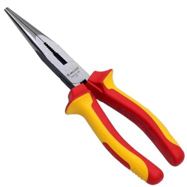 Imagem de WEDO Alicate de ponta isolada de 20 cm, alicate de injeção de ponta agulha longo VDE 1000V, cabeça forjada de aço cromo-vanádio e alças antiderrapantes, dureza da mandíbula HRC58-63