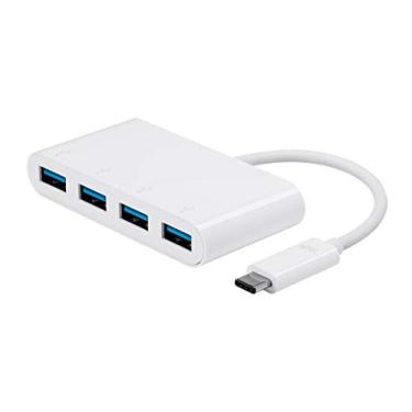 Imagem de Monoprice Adaptador multiportas USB-C VGA – Branco, com conectividade USB 3.0 e resoluções de tela espelhada até 1080p @ 60hz – Série selecionada