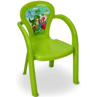 Imagem de Cadeira Infantil Plastica Para Criança Dino Menino - Verde - Usual Uti