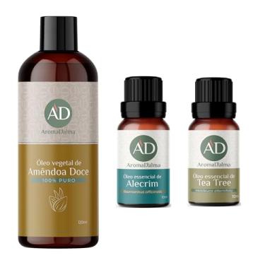Imagem de Kit Regeneração e Vitalidade: Óleo de Amêndoas Doces 100% Puro & Prensado a Frio com Óleos Essenciais de Alecrim e Melaleuca para Renovação Intensa da Pele e dos Cabelos | Ideal para Hidratação Profunda | Certificado IBD | Aroma D’alma