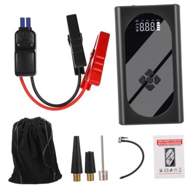 Imagem de HEALLILY 12v veículo-montado portátil inteligente display digital elétrico carro emergência partida fonte alimentação-a21-2000s partida emergência do veículo inflador pneus noir