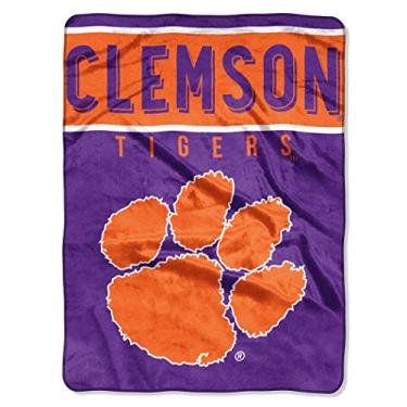 Imagem de Cobertor básico de pelúcia Raschel da NCAA Clemson Tigers, 152,4 cm x 203,2 cm