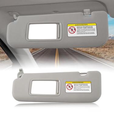 Imagem de Viseira de sol de carro adequada para Hyundai Elantra 2011 2012 2013 2014 2015‎ Viseira de sol com placa de cobertura espelhada para bloqueio da luz solar 852103X000TX (cinza, lado esquerdo do