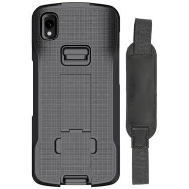 Imagem de Nakedcellphone Capa + combo de alça de mão para scanner de computador móvel Zebra TC22 TC27, capa protetora fina texturizada com suporte - preta