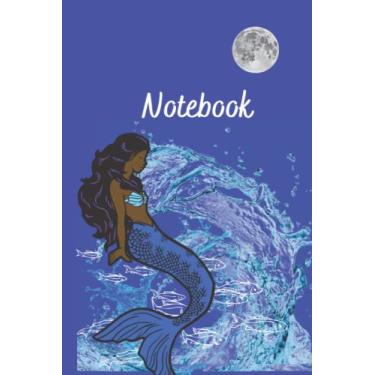 Imagem de Caderno/Diário da Deusa Sereia Negra - Yemaya: Caderno pautado de diário - 15,2 x 23 cm - 120 páginas -