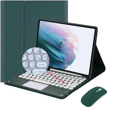 Imagem de Capa para Galaxy A9+ Plus de 11 polegadas (SM-X210/X216/X218) com teclado, com teclado ABNT2 Bluetooth sem fio captado e magnético, suporte para S Pen, fólio (Dark Green)