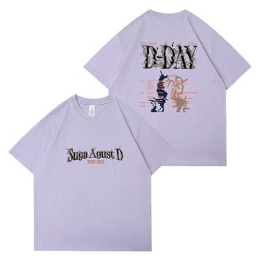 Imagem de Camiseta Su-ga AgustD D-Day Star Style Fashion Estampada para Fãs, B roxo claro, G