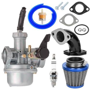 Imagem de MTRPARTS Carburador PZ22 22 mm - Kit de filtro de ar de carburador para TaoTao Apollo SSR 125cc 110cc Pit Dirt Bike ATV Quad Bike, Pitster Pro 4 tempos motor chinês 4 rodas Quad Parts (AZUL)