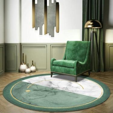 Imagem de Tapetes redondos para decoração de sala de estar, quarto, antiderrapante, área de sofá, casa, tapetes grossos, 7,300x300cm