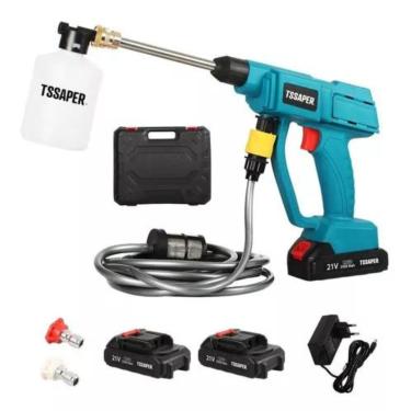 Imagem de Lavadora De Alta Pressão Lavajato portatil A Bateria 21v Com 2 Baterias E Case Tssaper TLPB21