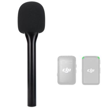 Imagem de SUNMON Suporte de microfone portátil sem fio para DJI Mic 2, adaptador de suporte portátil para entrevista de microfone DJI