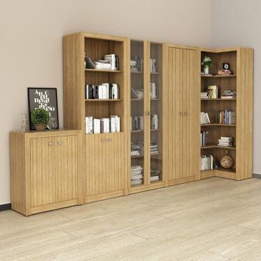 Imagem de Kit 5 Armários Multiuso de Escritório Amendoa