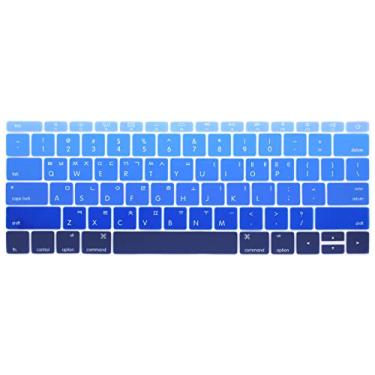 Imagem de HRH Capa de silicone para teclado em idioma coreano para MacBook Pro 33.0 cm A1708 A1988 No Touch Bar (2018 2017 2016) e A1534 de 12 polegadas com tela Retina (2015) e A1931(2018) EUA protetor de