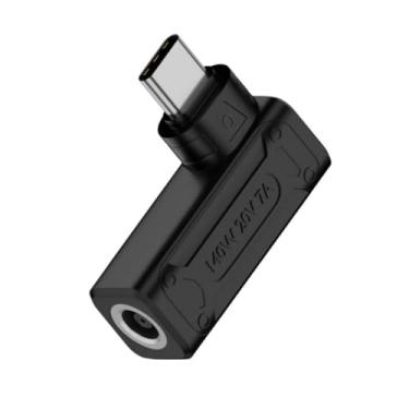Imagem de ChenYang USB C macho para DC 6,0 x 1,4 mm fêmea PD 140 W 5 V/9 V/20 V adaptador conversor de carga de ângulo de 90 graus com emulador PD