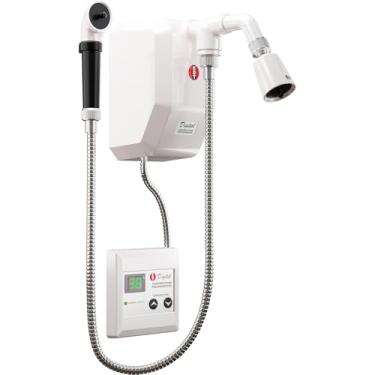 Imagem de Ducha Elétrica Inteligente Digital Kdt 8800w 220v Com Desviador Chuveirinho Mangueira Silenciosa Chuveiro Branca