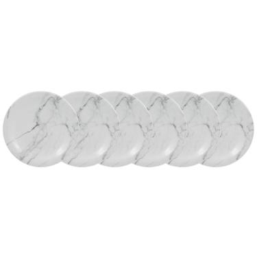 Imagem de Conjunto de Pratos de Sobremesa 06 Peças Mármore Cinza Schmidt