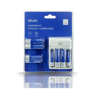 Imagem de Carregador de Pilhas Multiaser Com 8 Pilhas AA e AAA Recarregaveis 1.2V