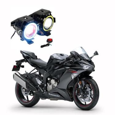 Imagem de Par Farol de Milha Angel Eye U7 para Moto Kawasaki NINJA ZX 6R 600CC 1