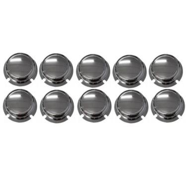 Imagem de 10 Tampa Cubo Cromada Roda Carreta 4 Furos Rolamento Cubo Pequeno - TO