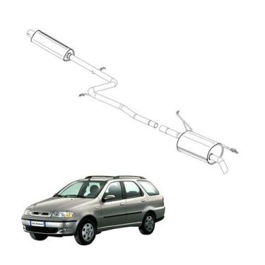 Imagem de Kit Completo Escapamento Palio Weekend 1.0 16V 2000 a 2003 O - Pioneir