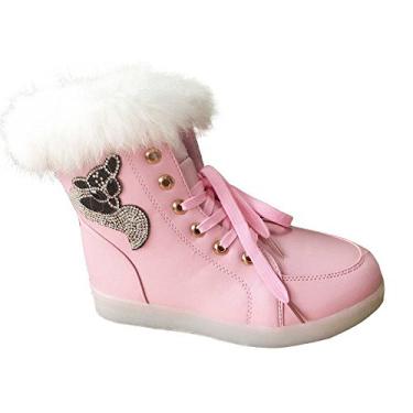 Imagem de Gaorui tênis feminino de cano alto com luz de LED e luz de LED com carregamento USB, rosa, 5.5