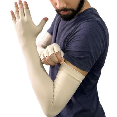 Imagem de Luva Extra Longa Proteção Solar Uv50+ Antiderrapanteb- Ellepsun, Bege,