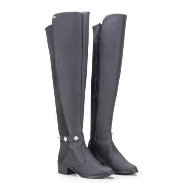 Imagem de Bota Com Cano Longo Feminina Over The Knee GuGi Com Elástico e Zíper L