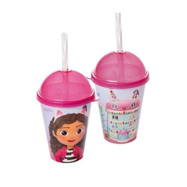 Imagem de Copo com Canudo Casa Mágica da Gabby 280ml - Plasutil