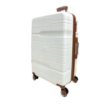 Imagem de Mala Grande 32Kg Polipropileno Inquebrável Branca Ultra Leve