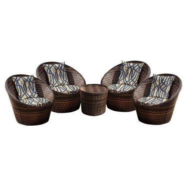 Imagem de Conjunto de Poltronas Fibra Sintética Buenos Aires - 4 Poltronas + 1 M