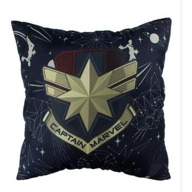 Imagem de Almofada Capitã Marvel Estrela Enchiment Fibra Macia 40x40cm - Zona Cr