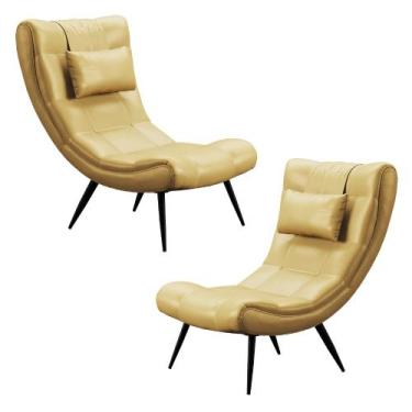 Imagem de Kit 2 Poltronas Decorativas Para Sala de Estar com Almofada e Pés Pali