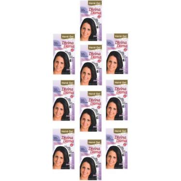 Imagem de Hene Em Gel Jaborandi 10x180gr Divina Dama Preto Medio (Preto Natural)
