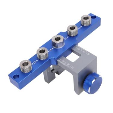 Imagem de Kit de Gabarito de Furo de Bolso, Broca de Gabarito de Cavilha 3 Em 1 Localizador de Punção de Liga de Alumínio Liga de Alumínio Com Escala Transparente para Marcenaria, Almofada