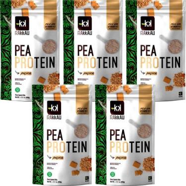 Imagem de Kit 5 Pea Protein Paçoca Rakkau 600g - Vegano - Proteína