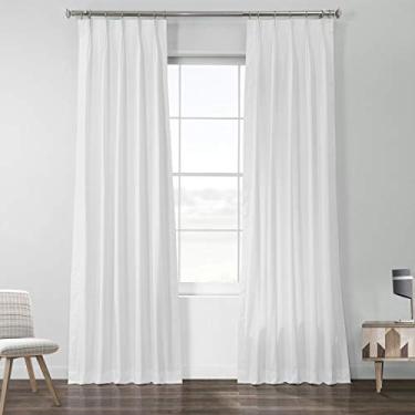 Imagem de HPD Half Price Drapes PRCT-S19B-96-FP cortina plissada de algodão sólido (1 painel), 63 x 244 cm, branco sussurro